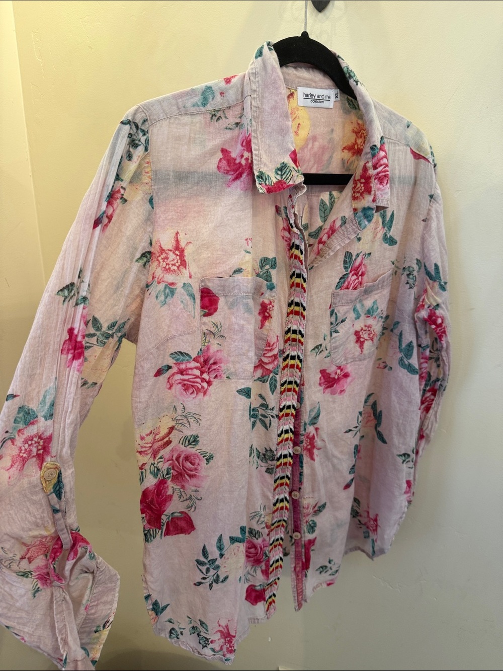 Harley and Me Pink Floral Button-Up Shirt